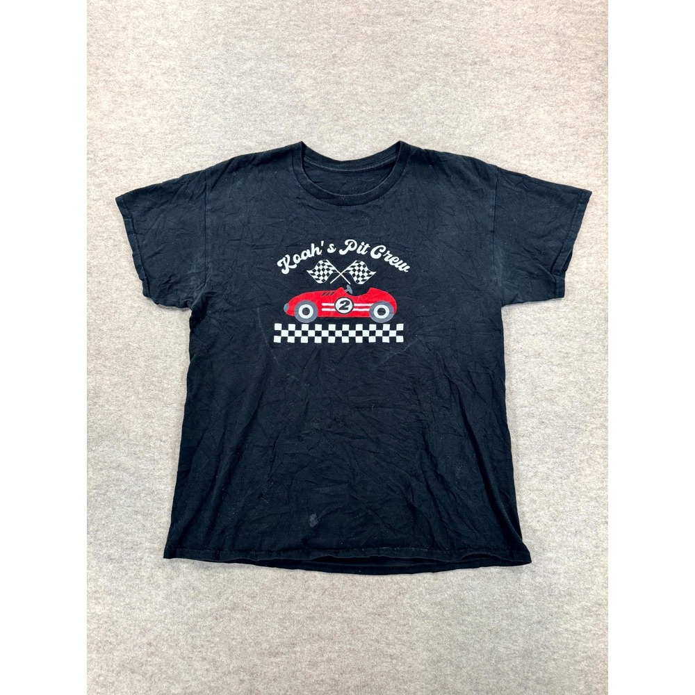 Unbranded Koah's Pit Crew Race Car Graphic Print T Shirt Black Mens Size M
